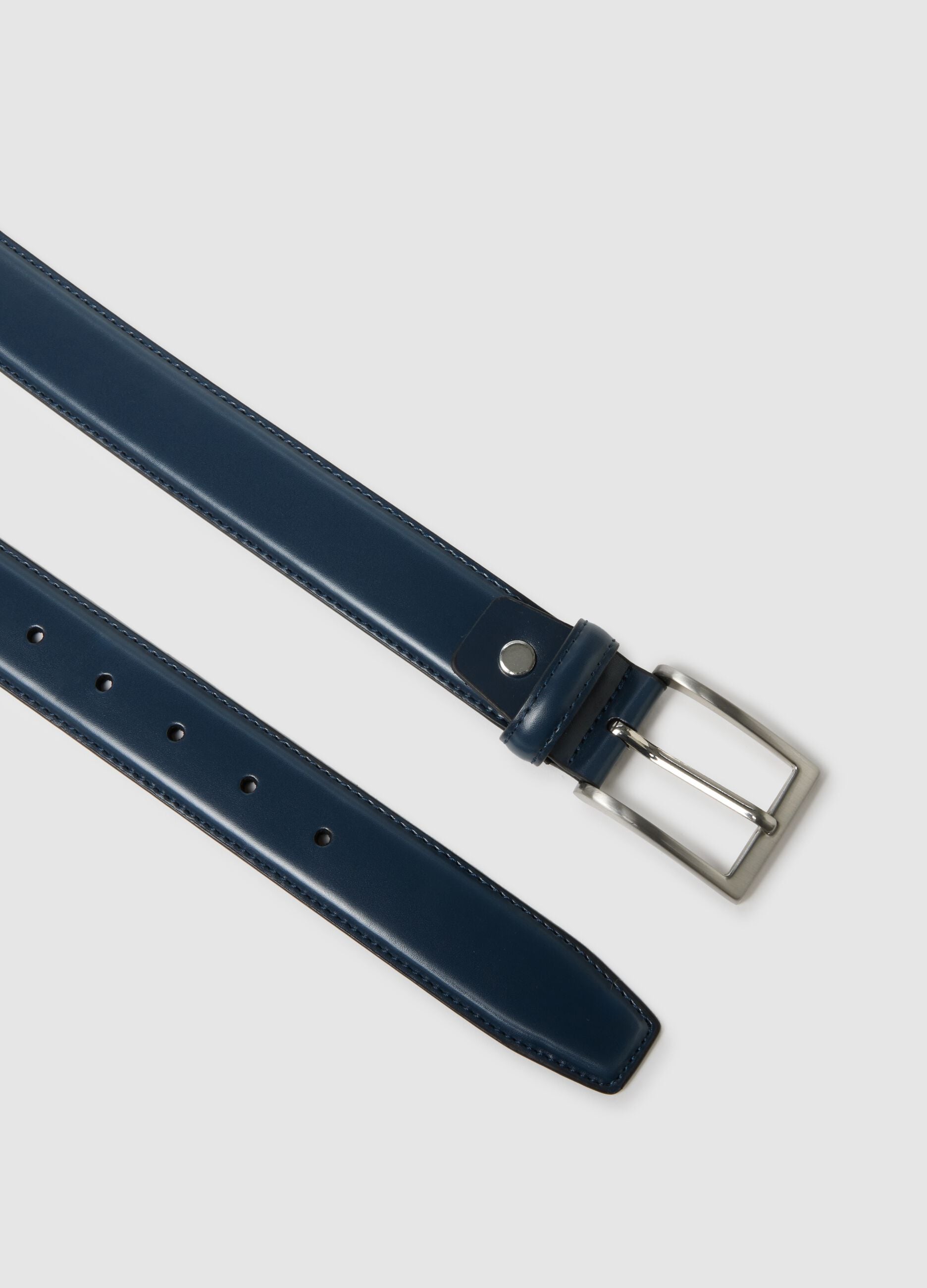 Blue genuine leather belt