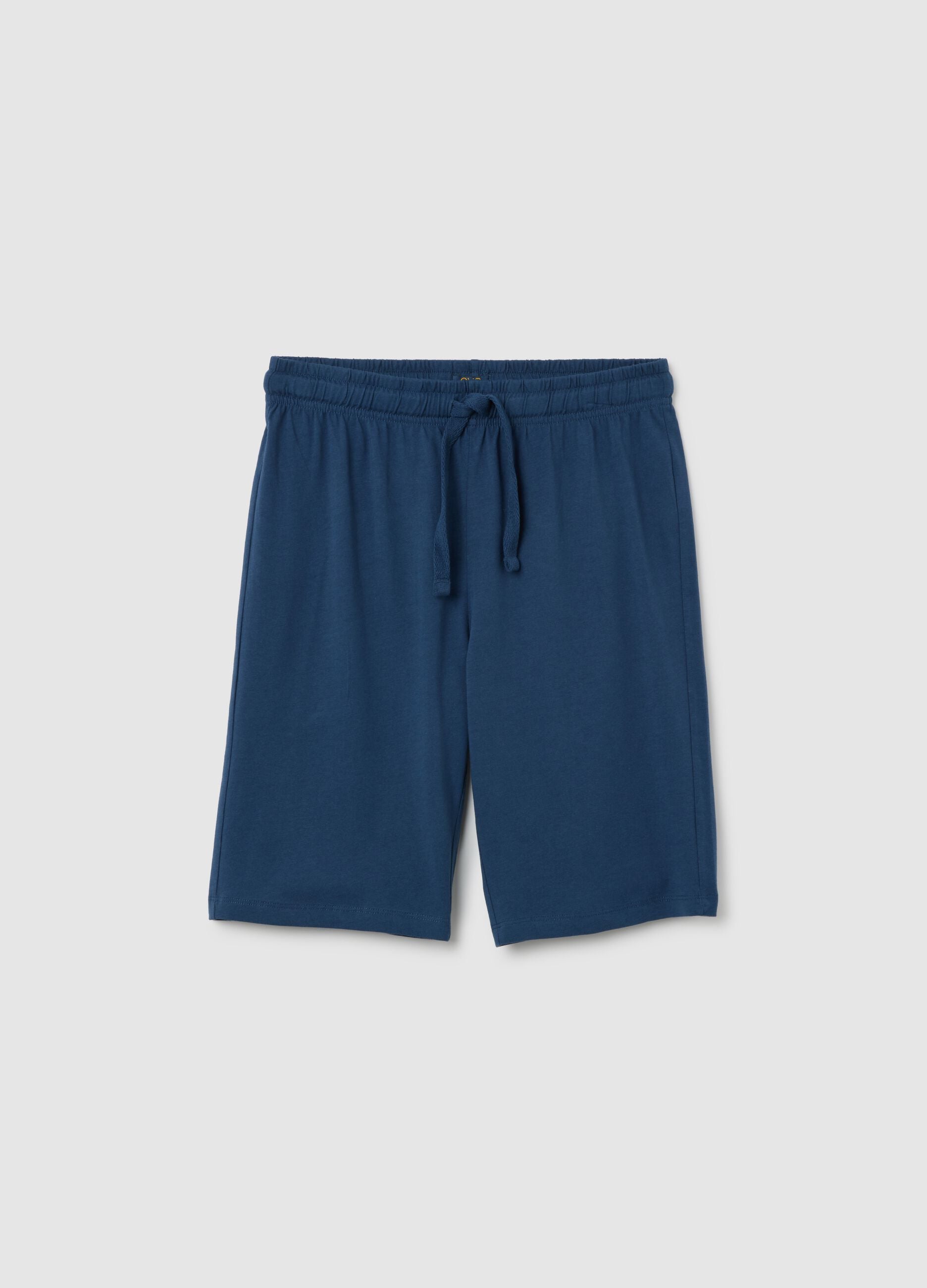 Boys&rsquo; blue regular-fit Bermuda shorts in 100% cotton