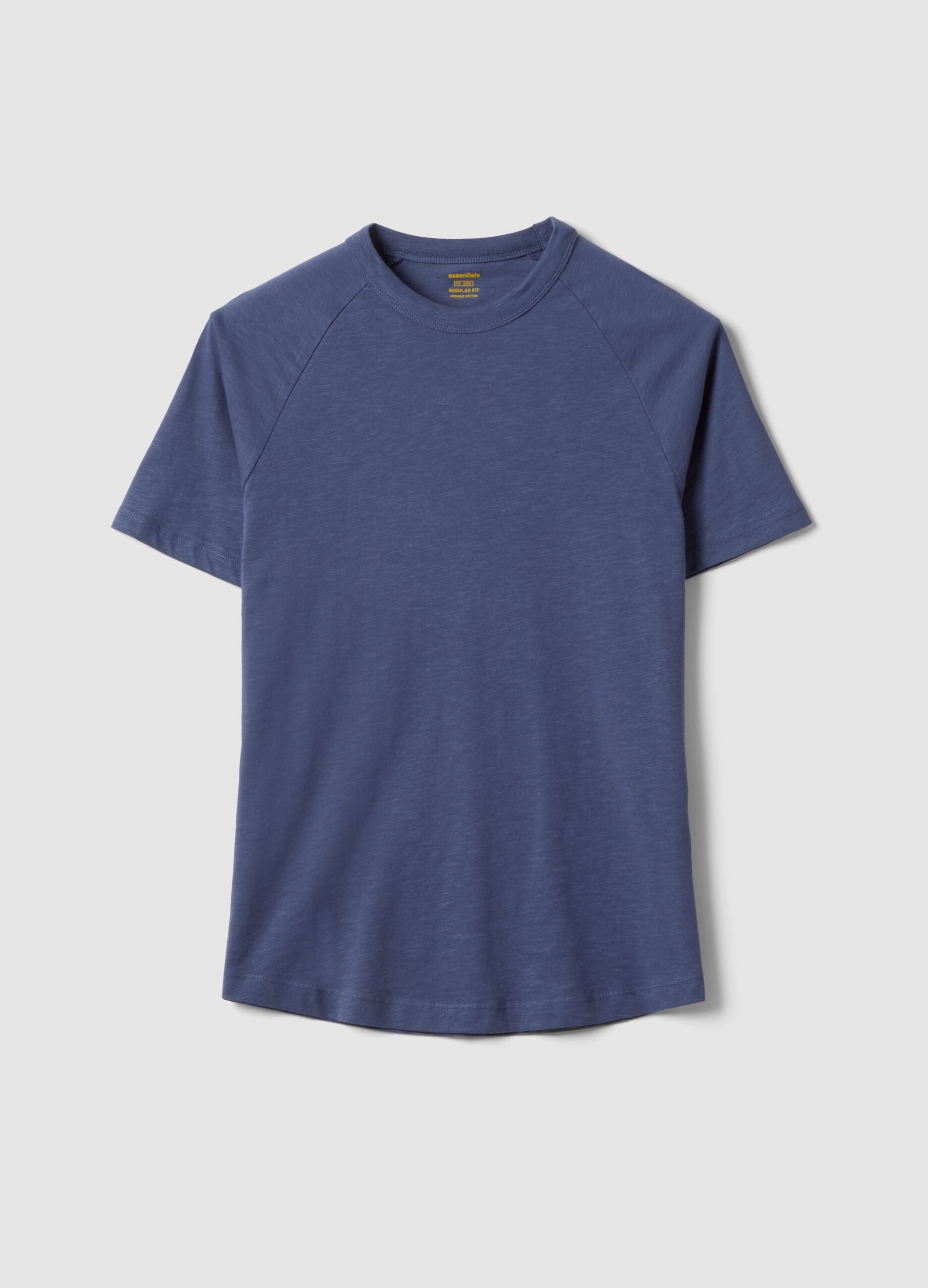Regular fit blue pure cotton T-shirt