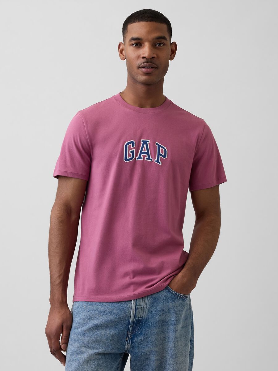 Short-sleeve pure cotton logo T-shirt_0