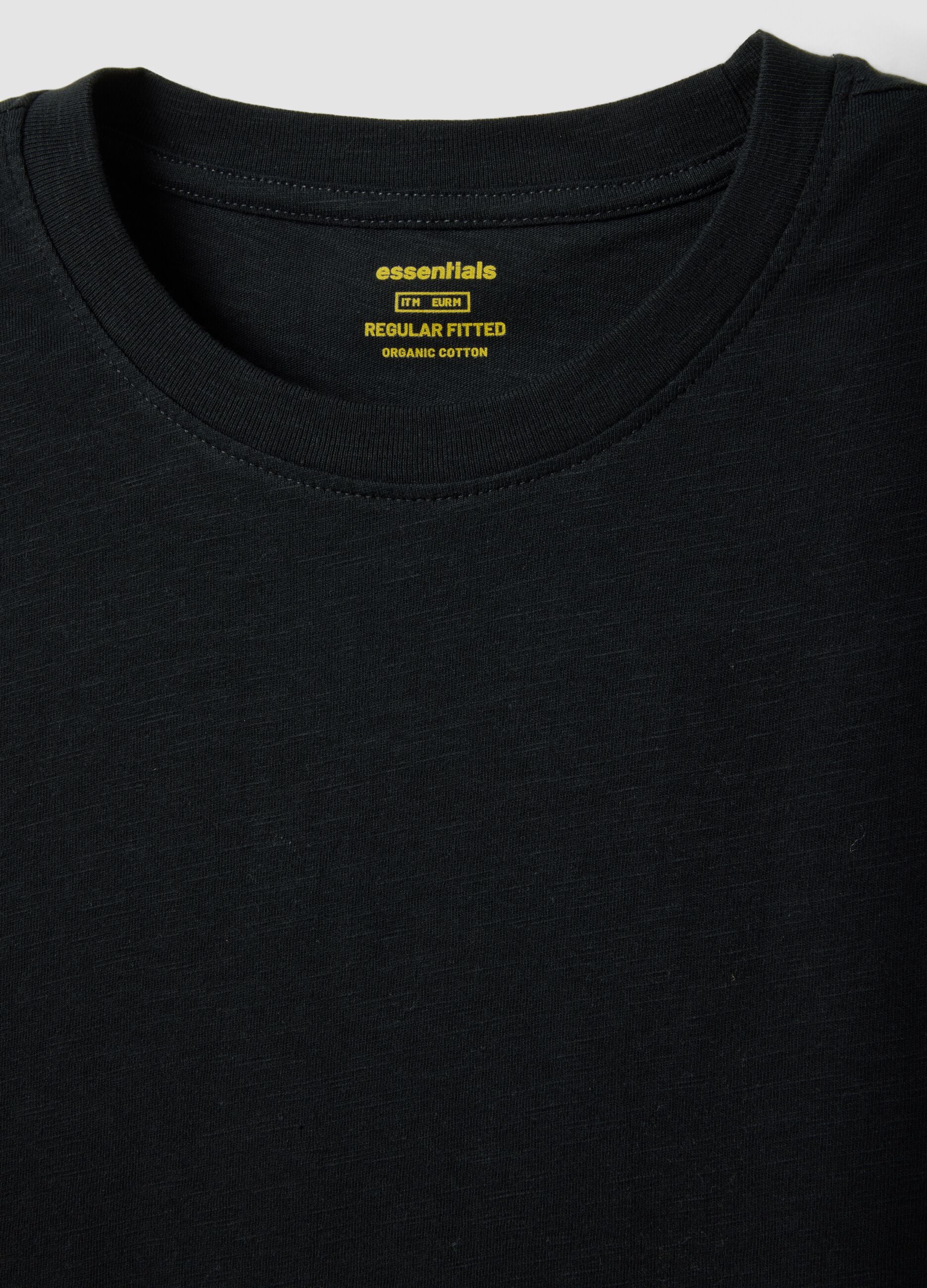 Black pure cotton short sleeve T-shirt regular fit