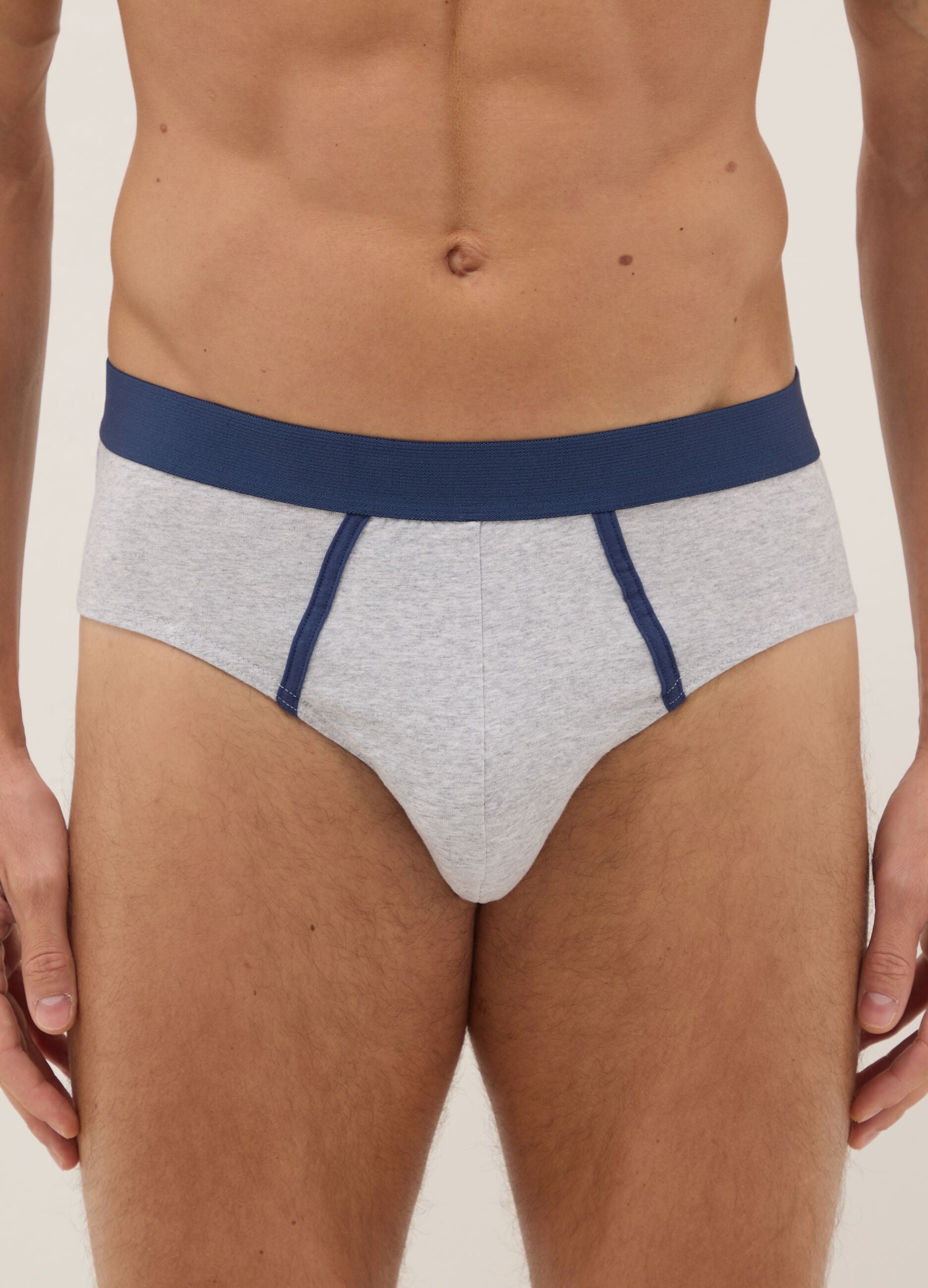 Tripack multicoloured elastic cotton briefs regular fit