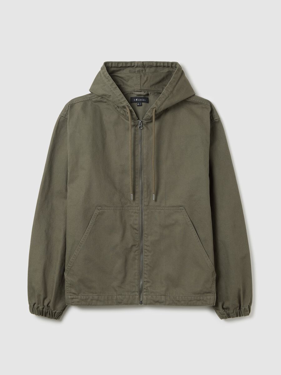 Short green full-zip jacket with hood_4