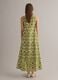 Green maxi dress in pure cotton with V-neck and print_2