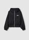 Girls' regular fit lightweight black jacket with zip and hood_3