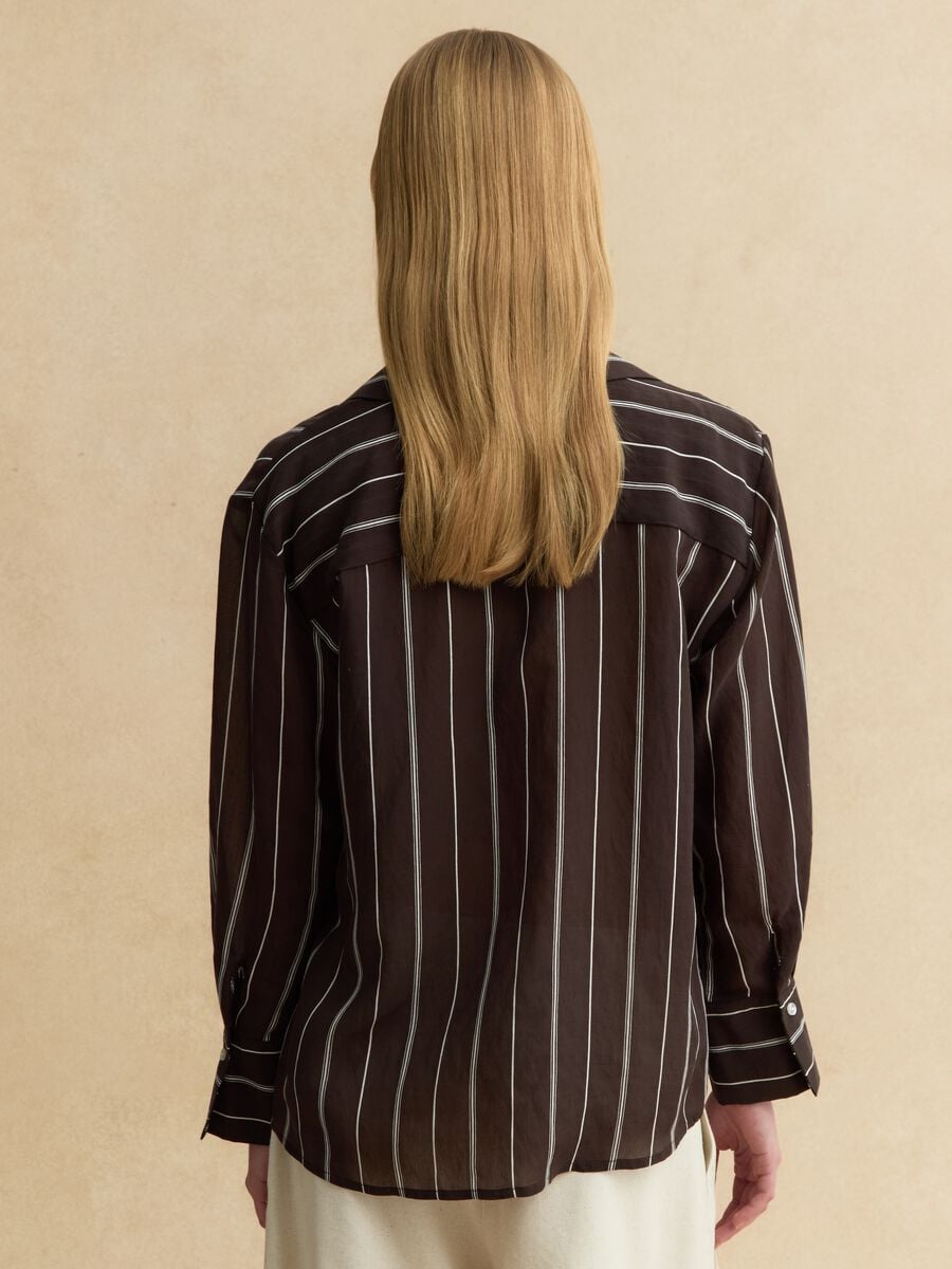 Multicolour striped lyocell blend shirt in regular fit_3