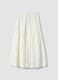 Long white mixed cotton skirt, regular fit with embroidery_4