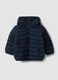 Blue Ultralight Quilted Hooded Jacket for Baby Boy_0