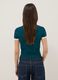 Green slim fit stretch cotton T-shirt with print_3