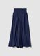 Wide blue pure-viscose trousers with elasticated waist, regular fit_4