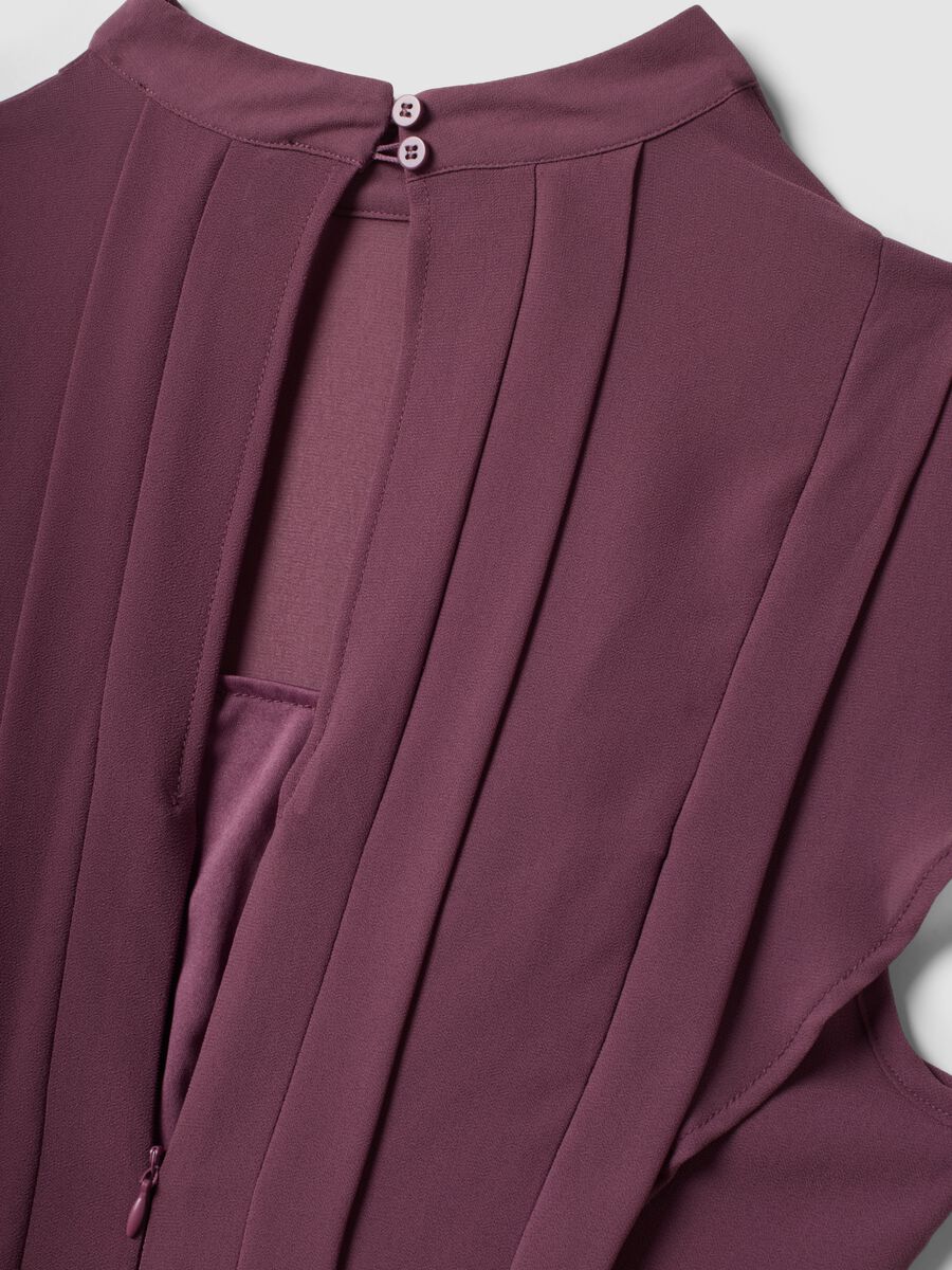 Purple relaxed-fit dress with short ruffle sleeves_2