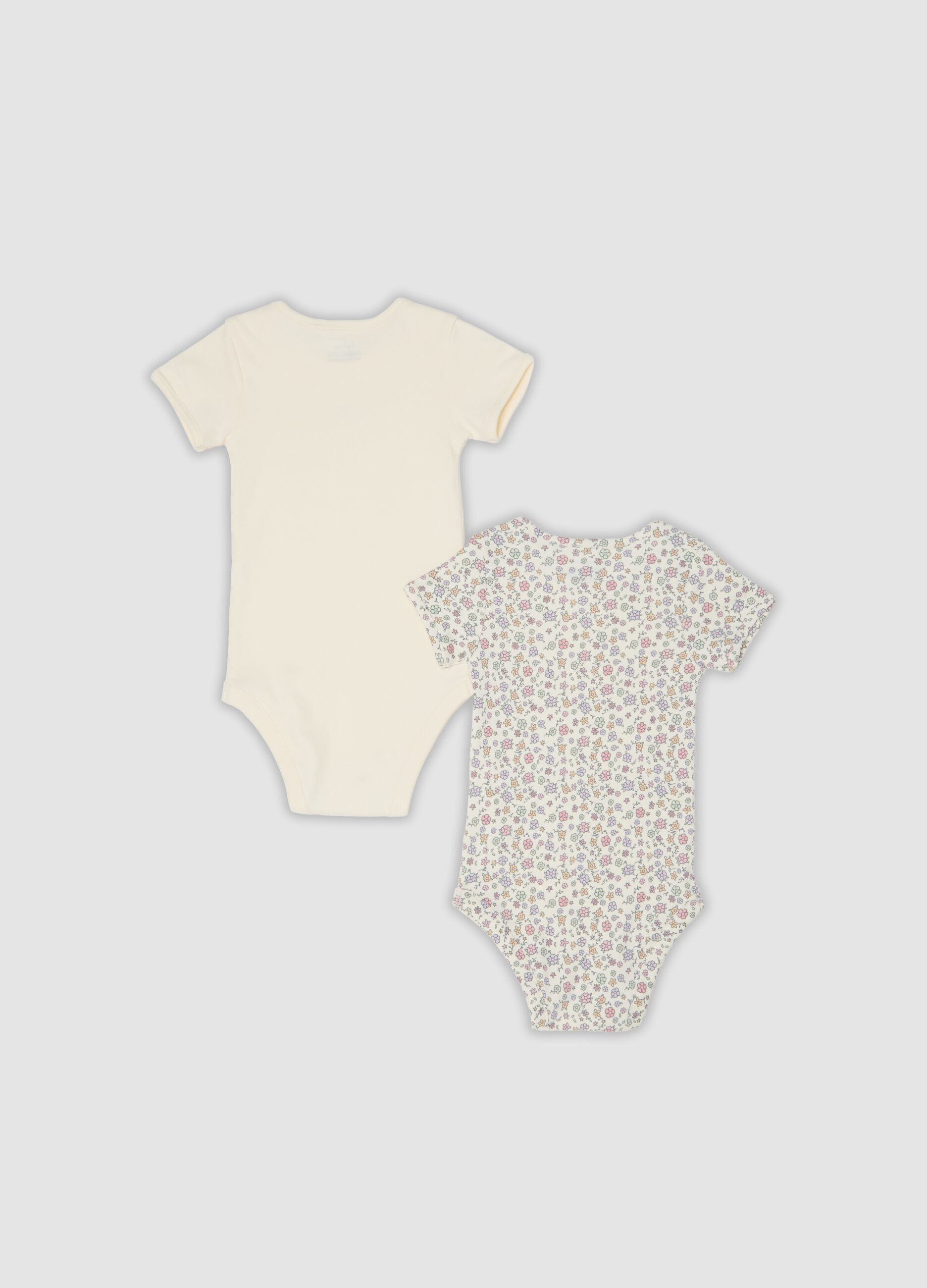 2-pack of multicolour organic cotton short-sleeve bodysuits