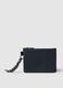 Blue Wallet with Zip and Braided Details_0