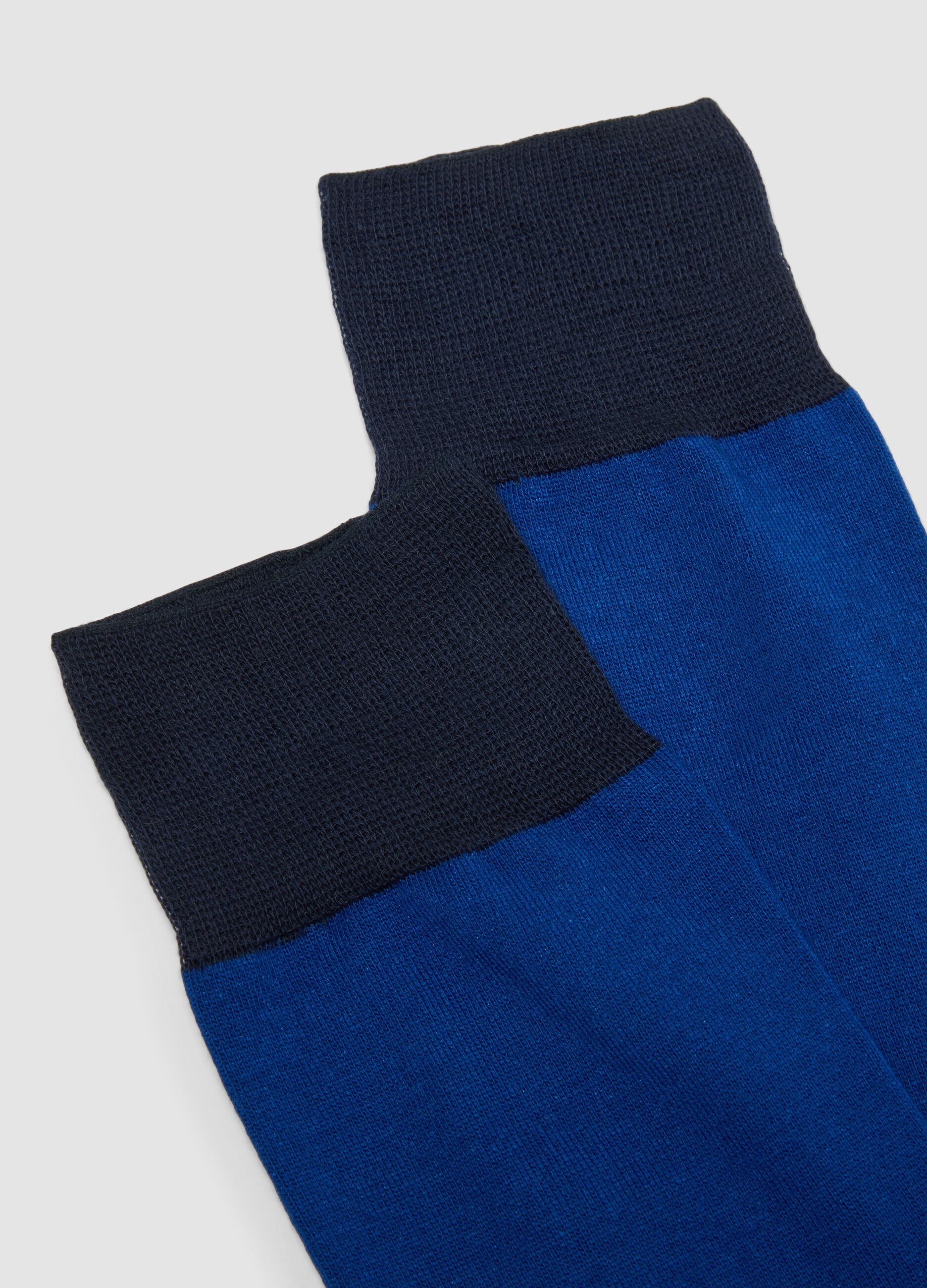 Two-pack of blue stretch cotton blend socks