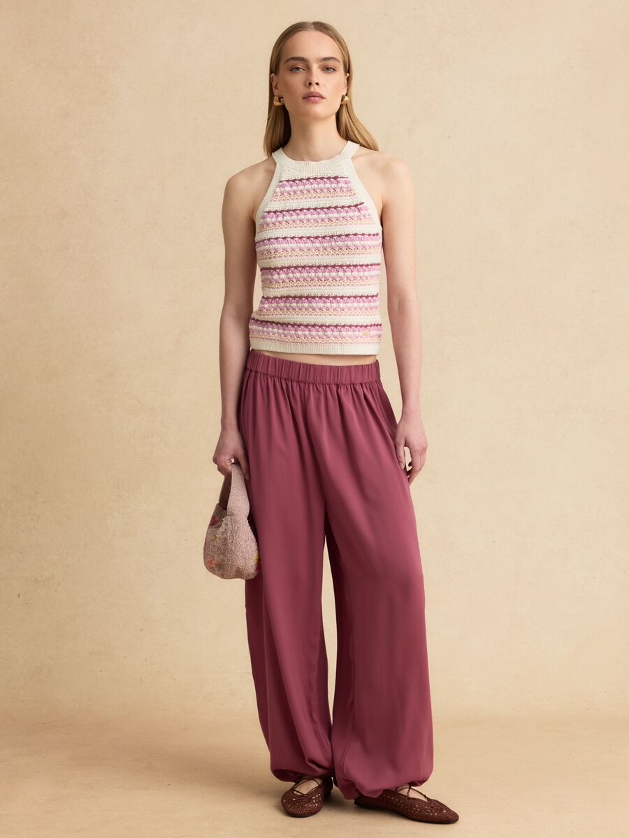Pink relaxed-fit joggers with elasticated waist_0