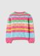 Girl's regular fit pure cotton jumper with multicolour stripes and hearts_1