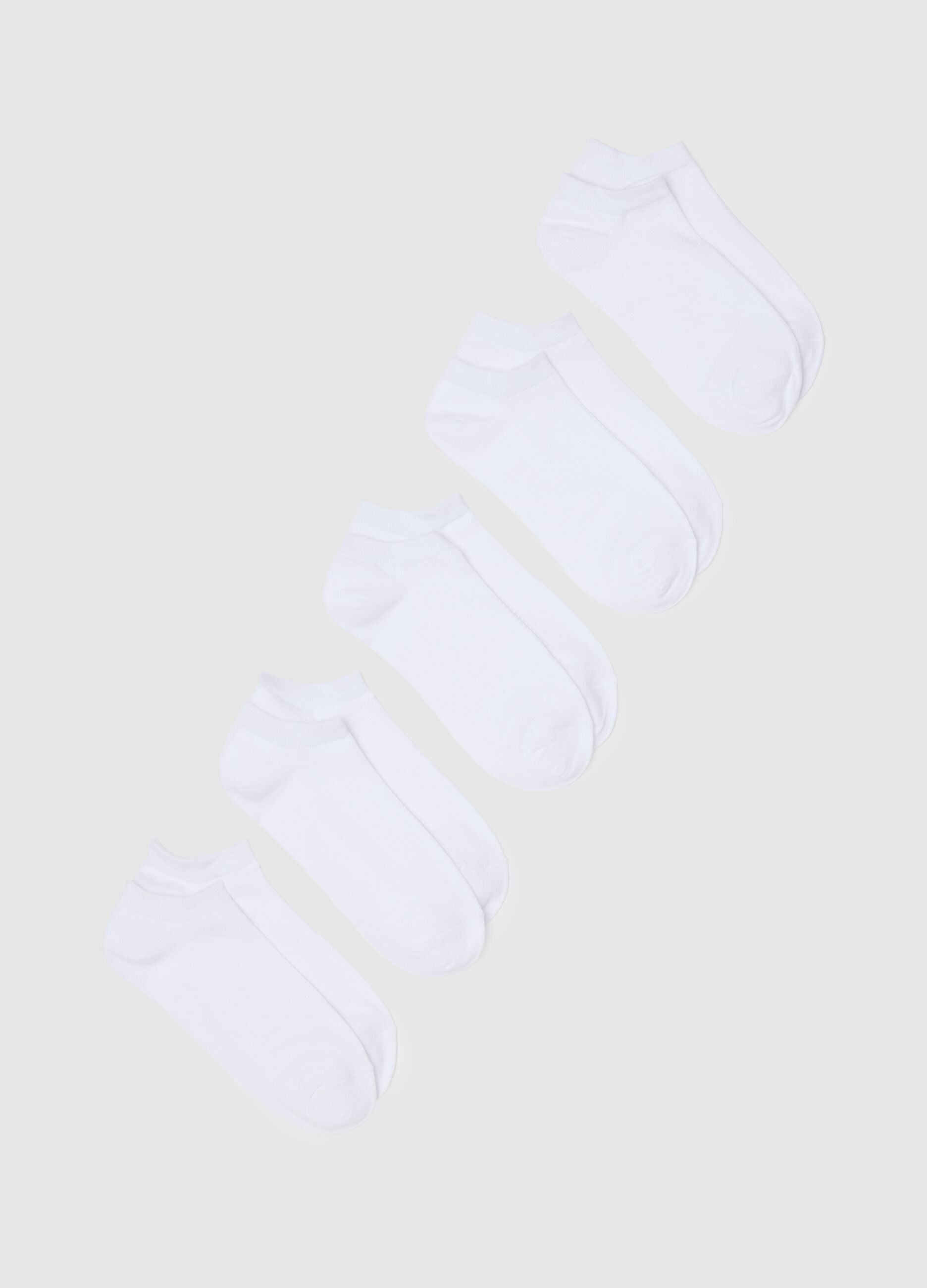 Multipack of white short cotton blend socks with regular fit