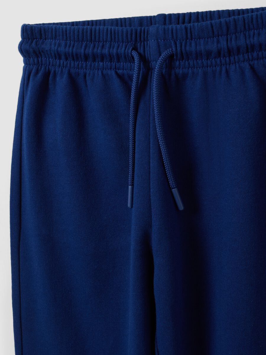Blue regular-fit joggers in pure organic cotton for boys_2