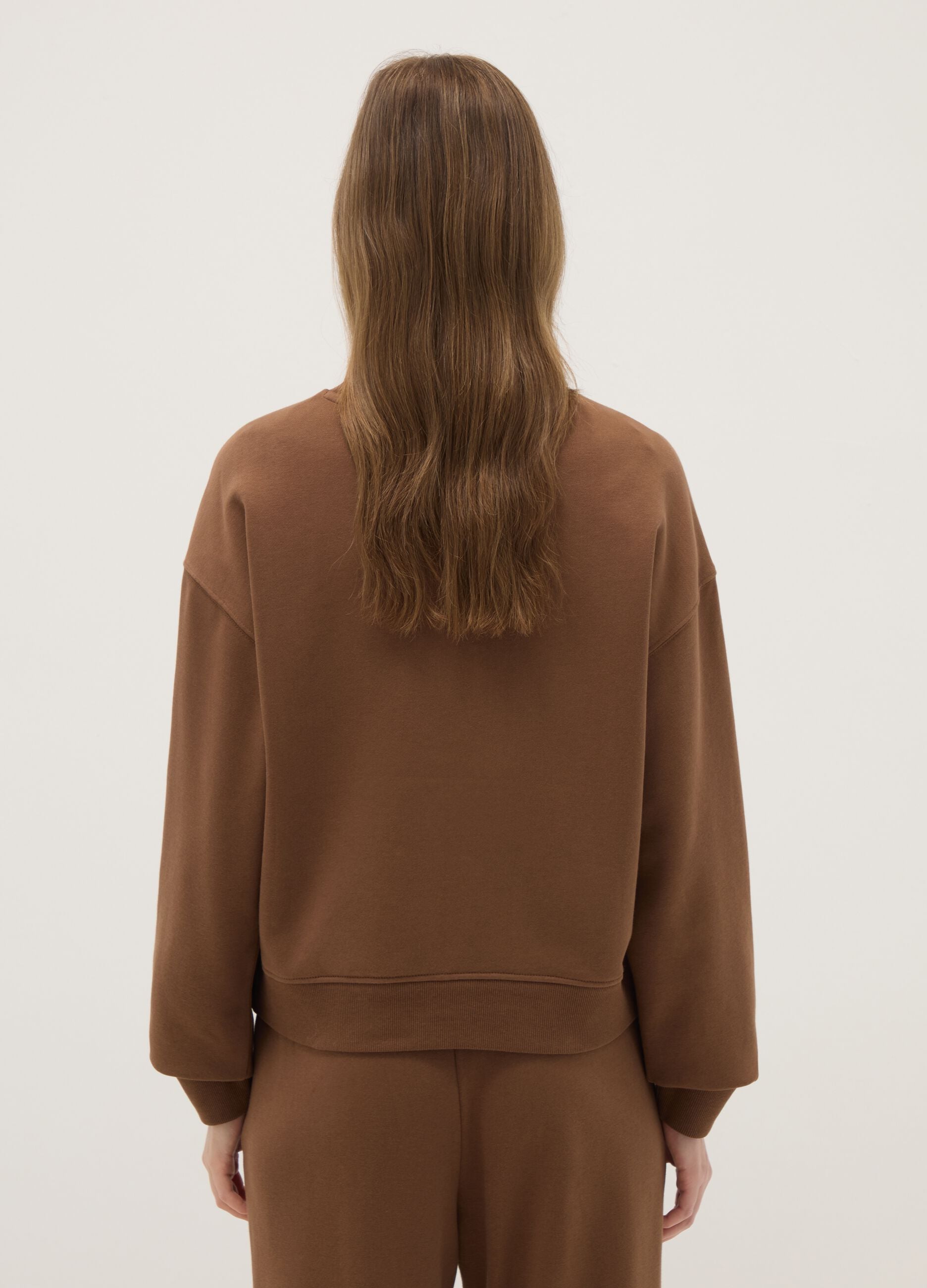 Light grey melange crew neck sweatshirt