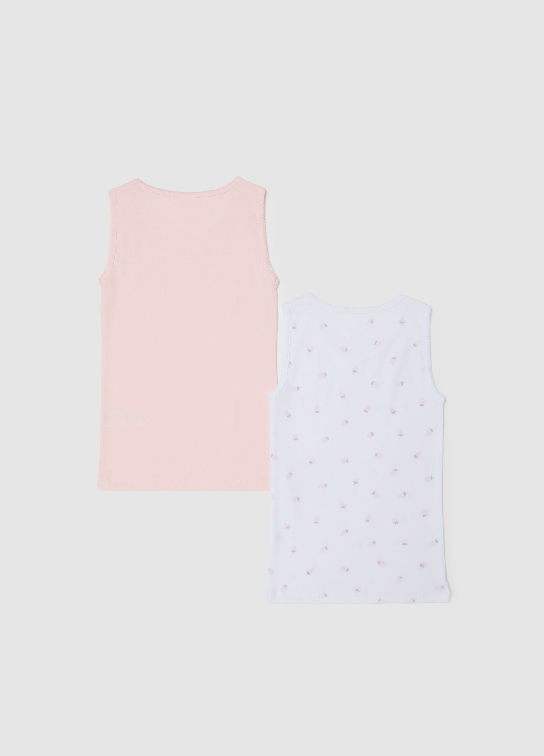 Twin-pack girl's multicolour pure cotton vests regular fit