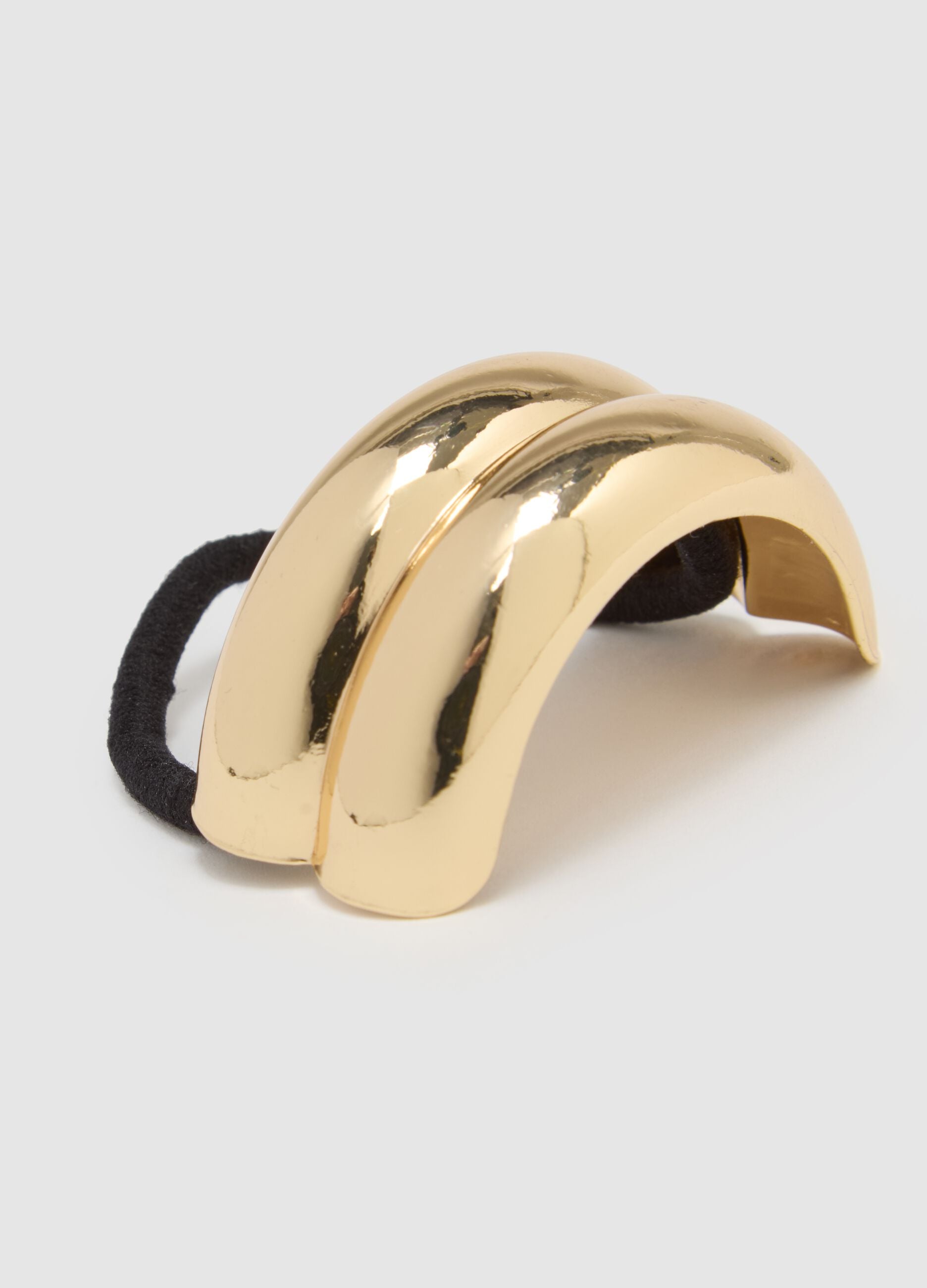 Gold-coloured zinc hair clip twin pack