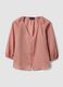 Pink ramie and lyocell-blend shirt with V-neck, regular fit_4