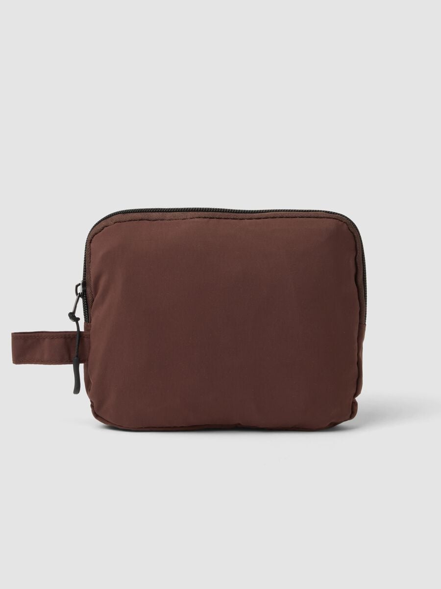 Borsa marrone shopper ripiegabile con doppi manici_1