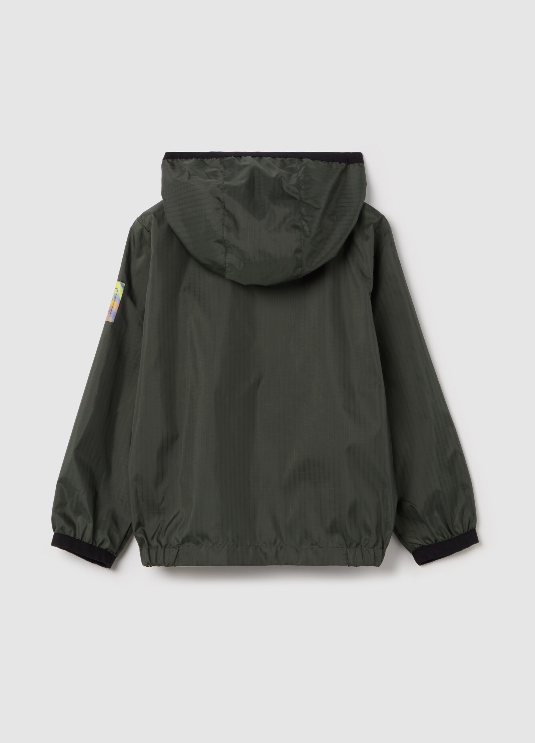 Full-zip reversible jacket with hood