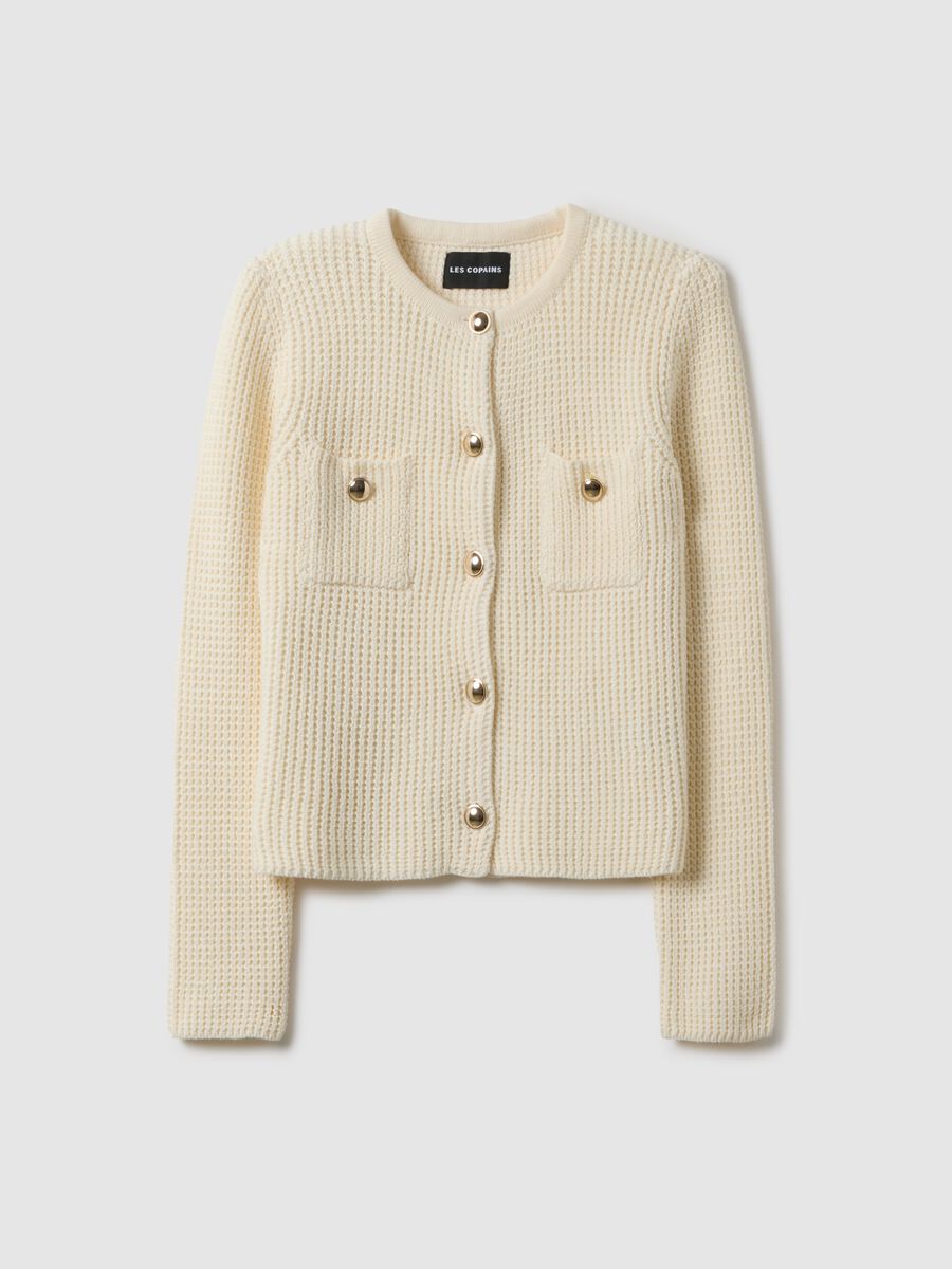 Beige Cardigan in Pure Cotton_4