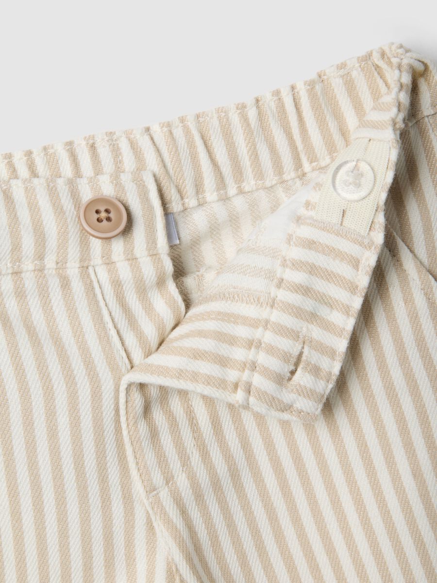 Children's Regular Fit Multicolour Striped Pure Cotton Chino Trousers_2