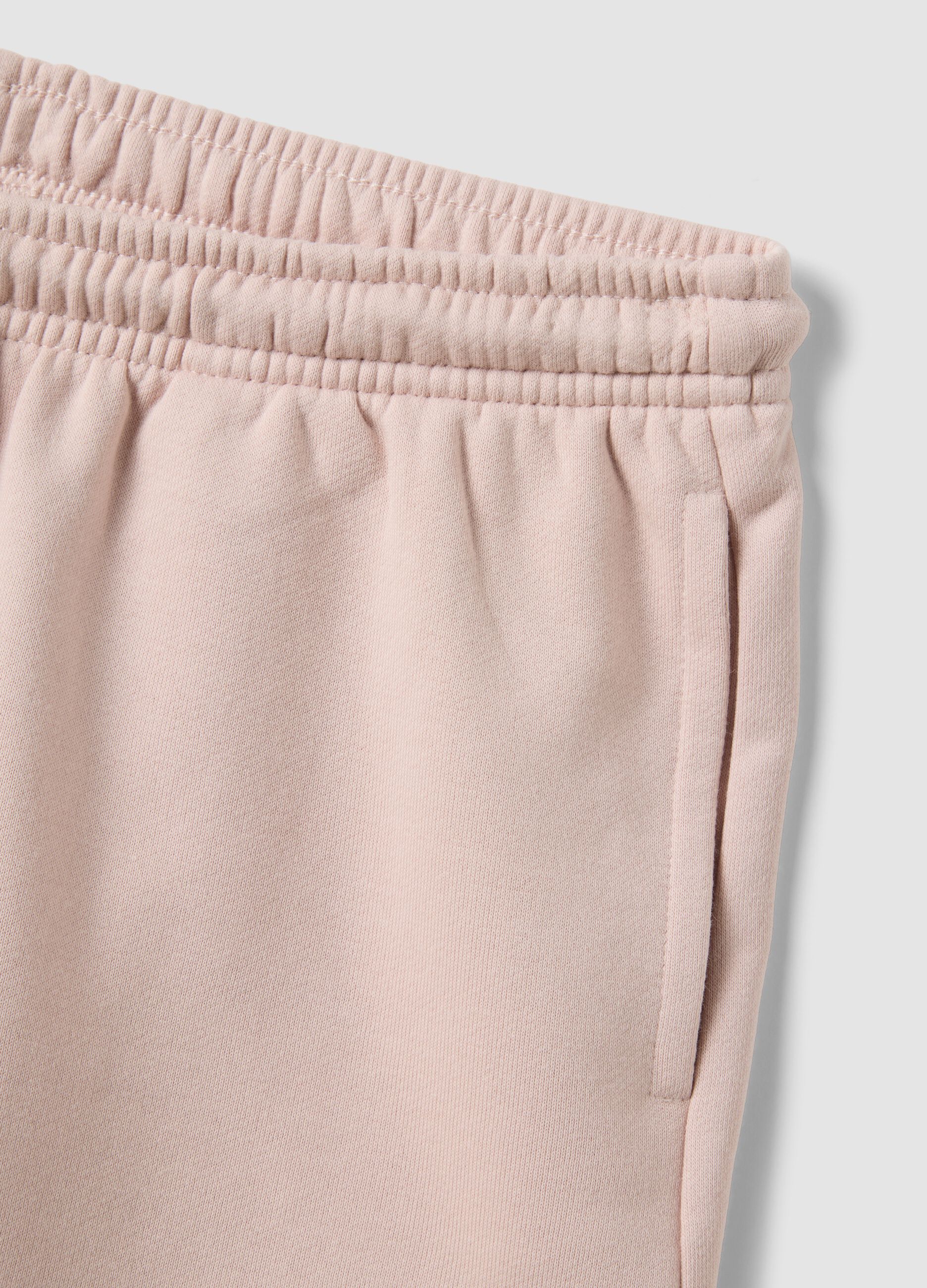 Regular-fit pink cotton-blend shorts with drawstring