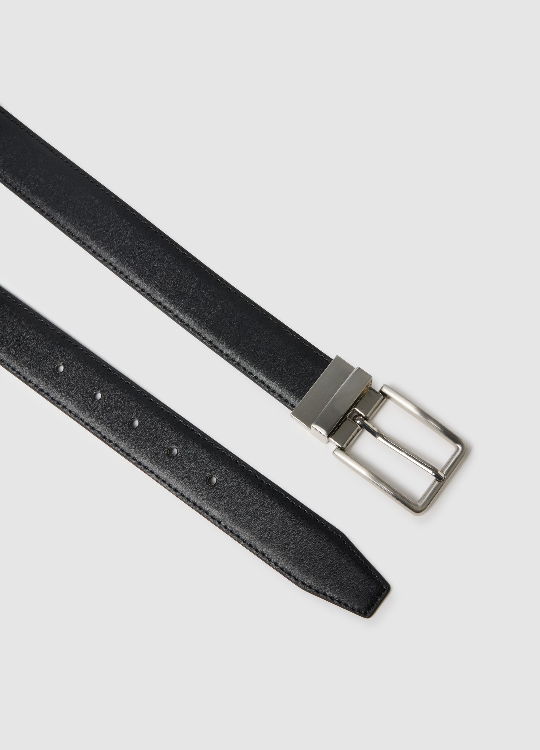 Multicolour reversible belt with metal buckle