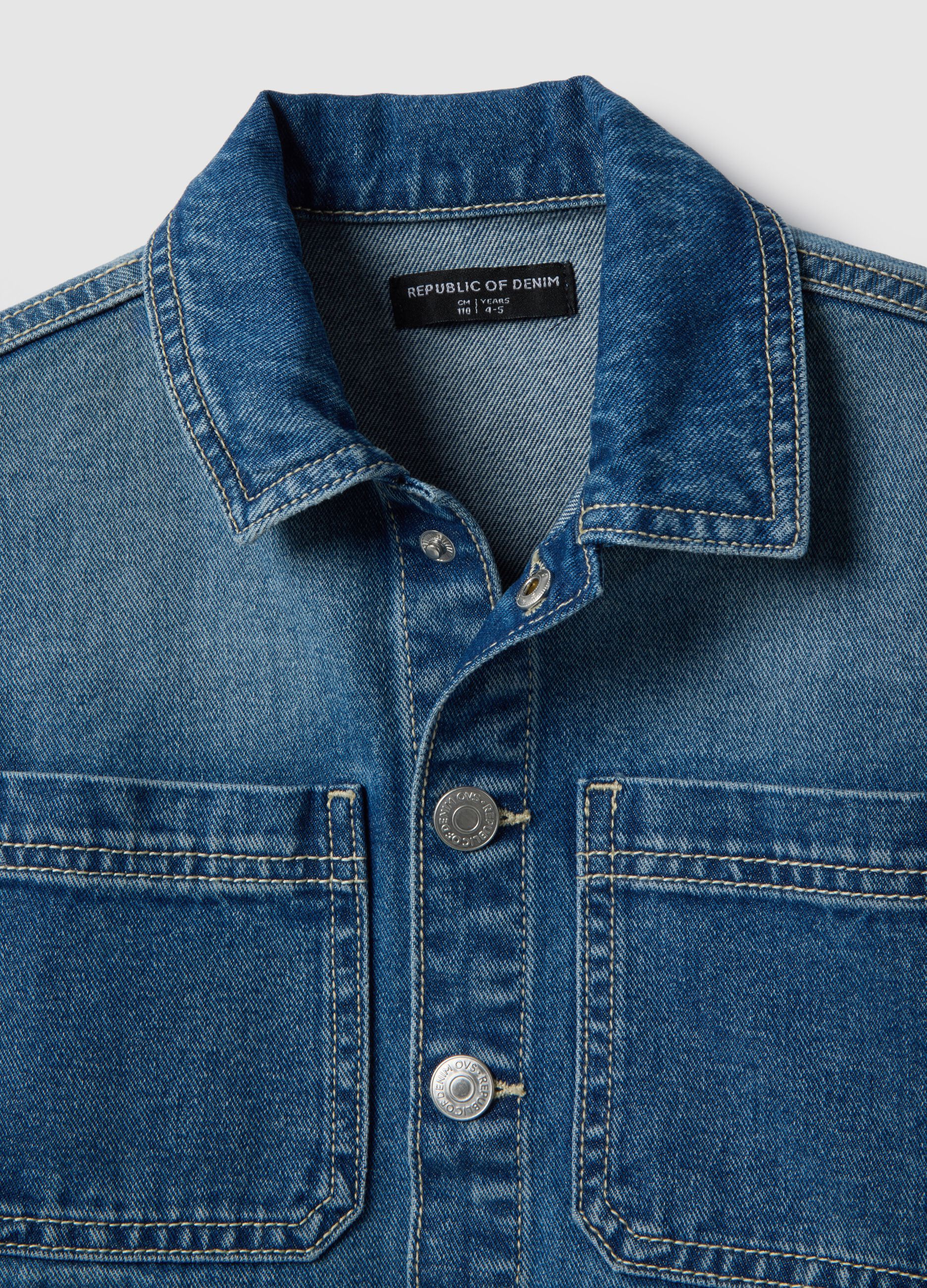 Pure cotton denim jacket regular fit for children