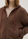 Brown modal blend regular fit hoodie with full zip_3