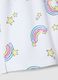 Girls' regular fit white pure cotton shorts with rainbows_3