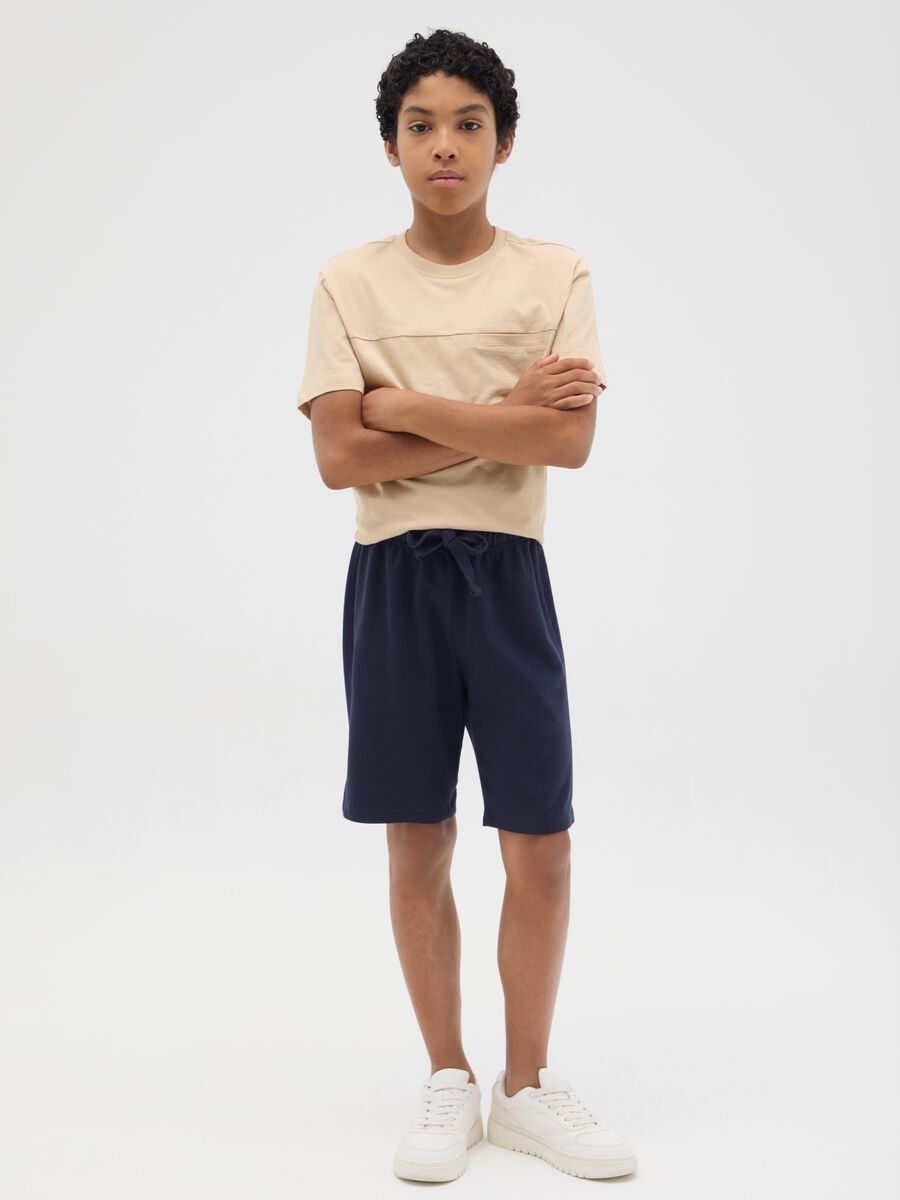Boys&rsquo; blue shorts in 100% cotton with regular fit_0
