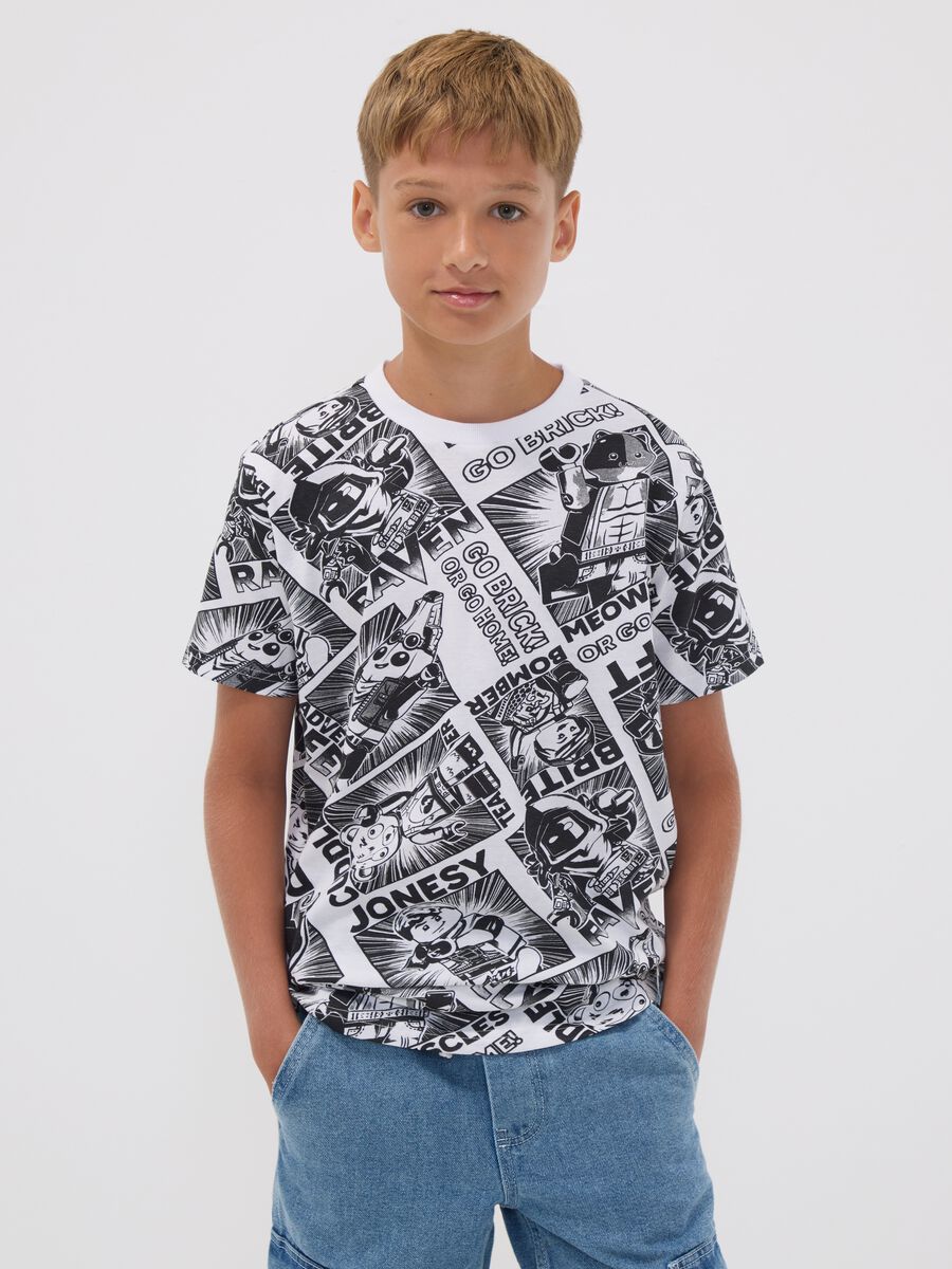Multicolour pure cotton kids' regular fit T-shirt with prints_1