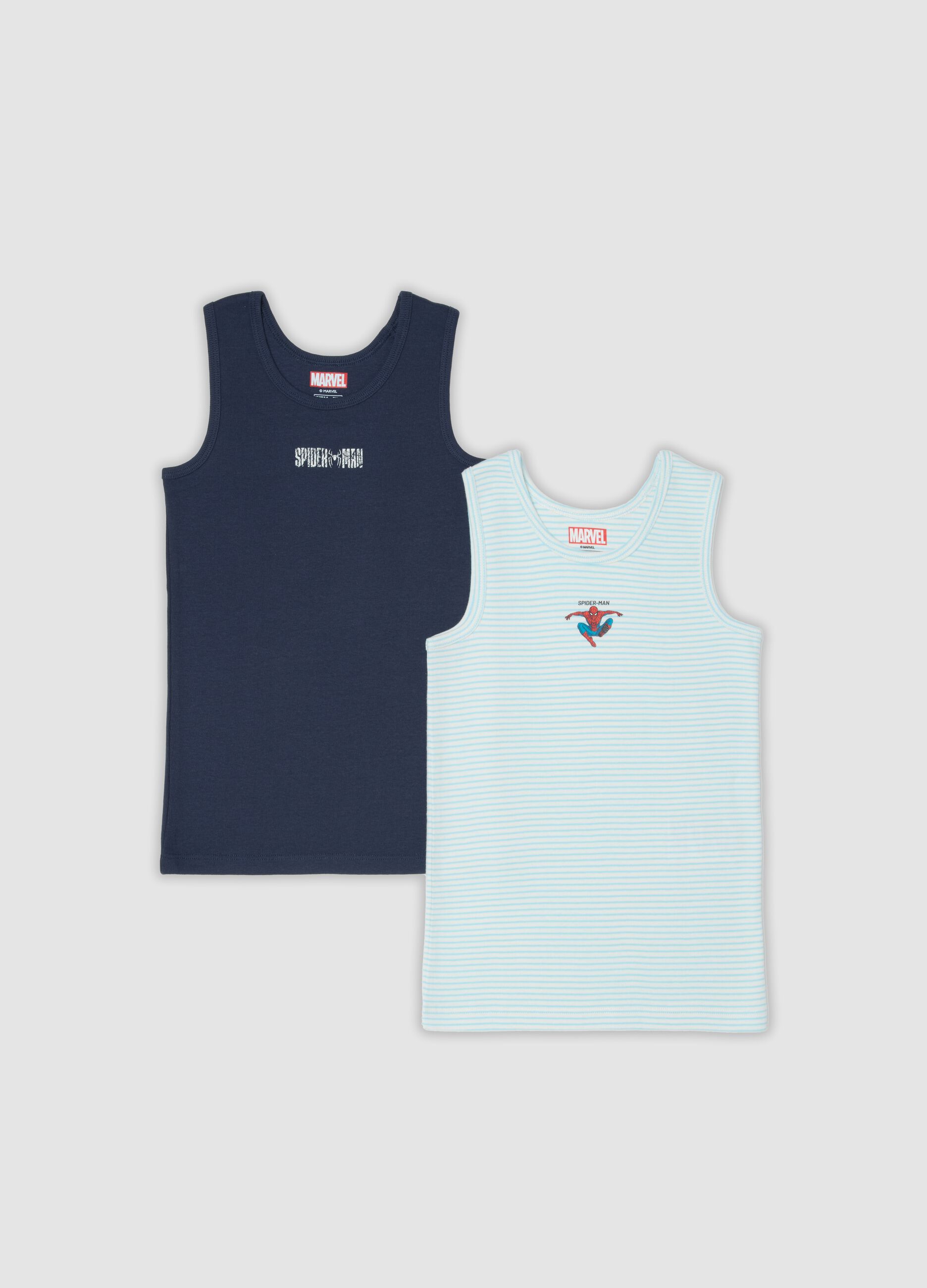 2-pack multicolour Spider-Man organic cotton vests for boys