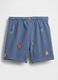 Cotton-blend shorts with robot print_1