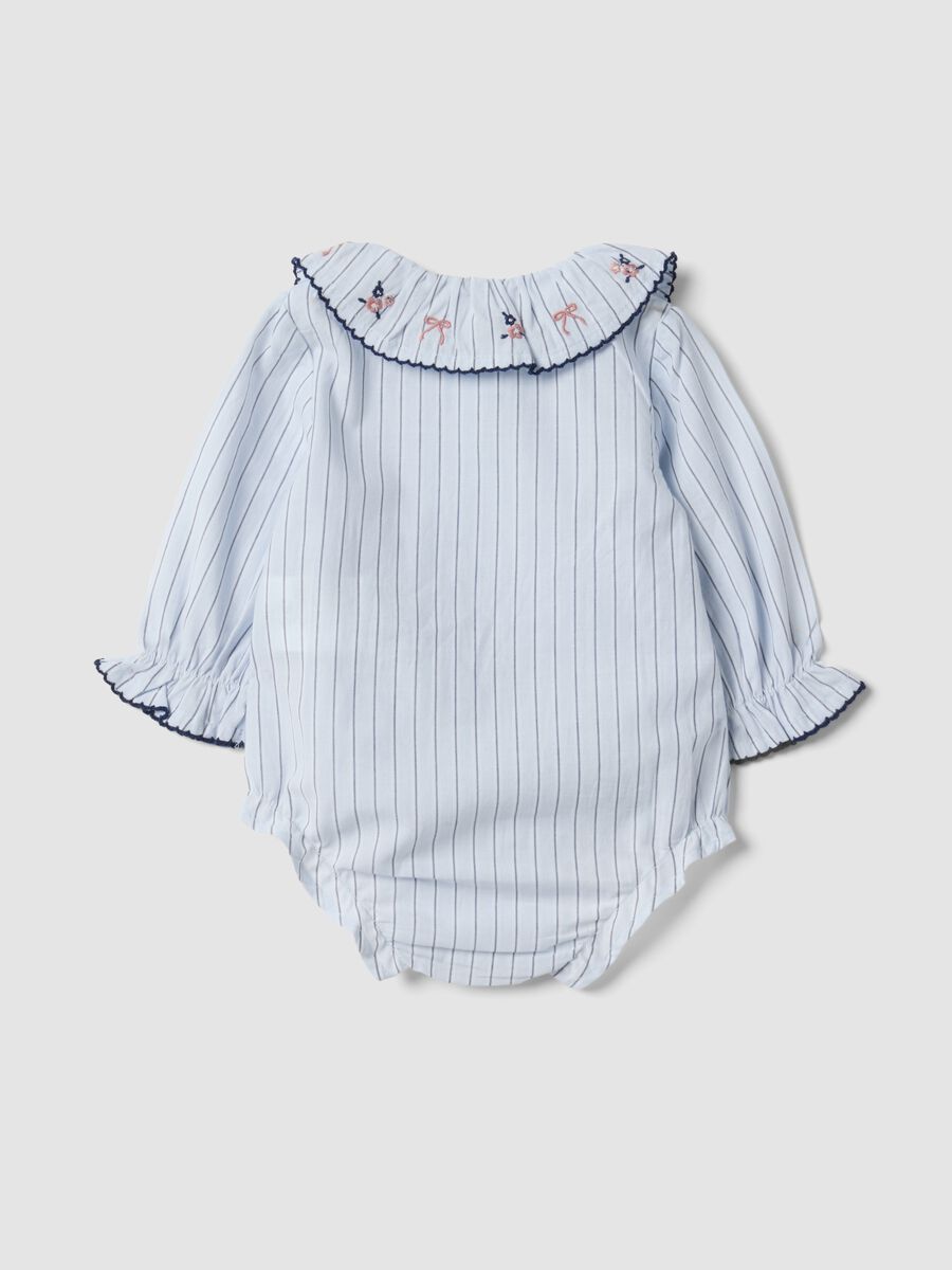 White pure cotton baby girl bodysuit with ruffle collar_1