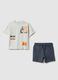 Multicolour pure cotton t-shirt and shorts set for regular fit boys_0