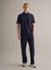 Short-sleeved blue stretch cotton polo regular fit_1