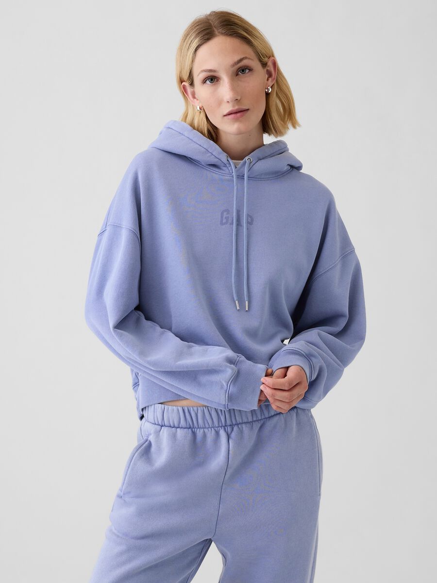 Felpa oversize con cappuccio e logo GAP_0