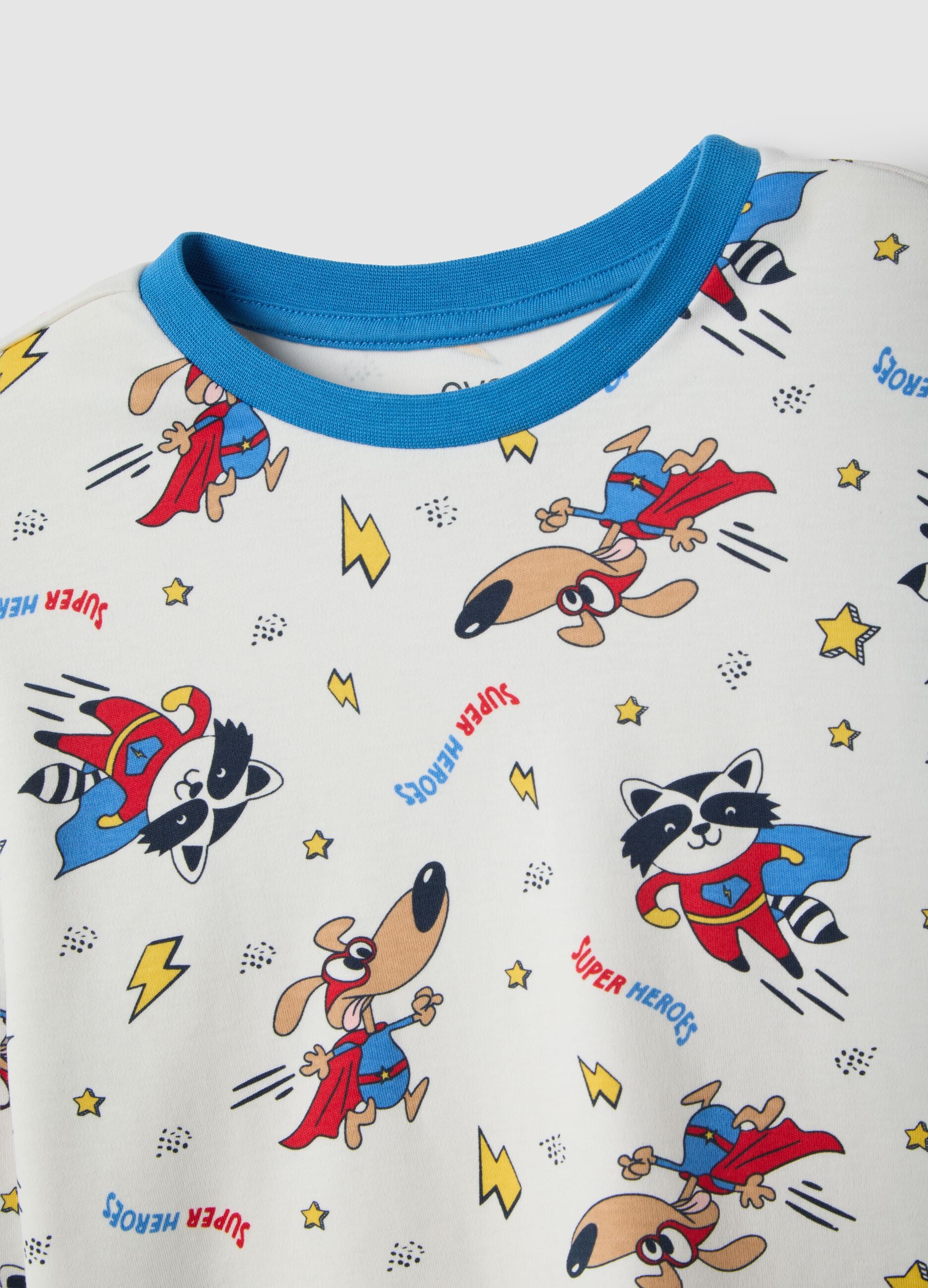 Kids' multicolour pure cotton regular fit pyjamas with print