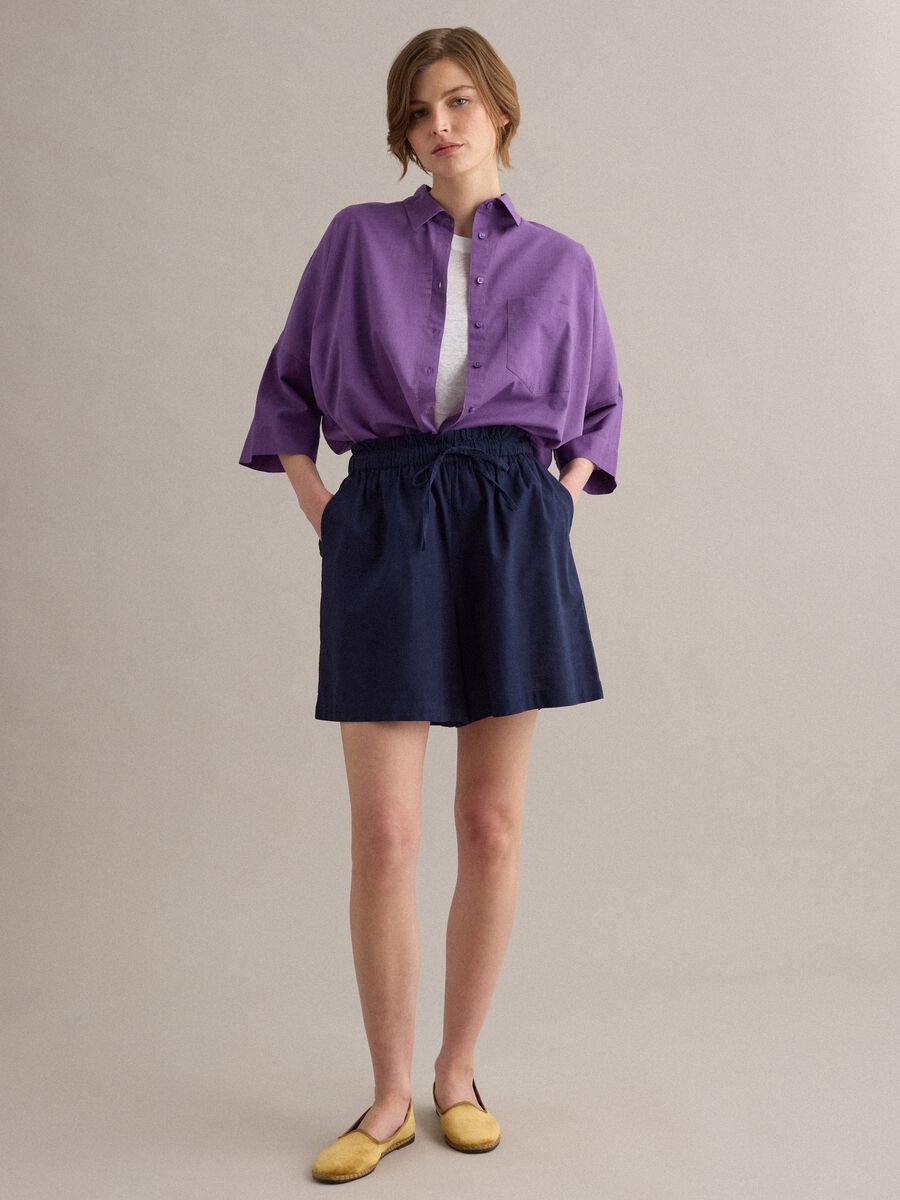 Blue pure cotton regular-fit shorts_0