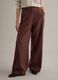 Brown straight chino trousers in viscose and linen blend regular fit_1