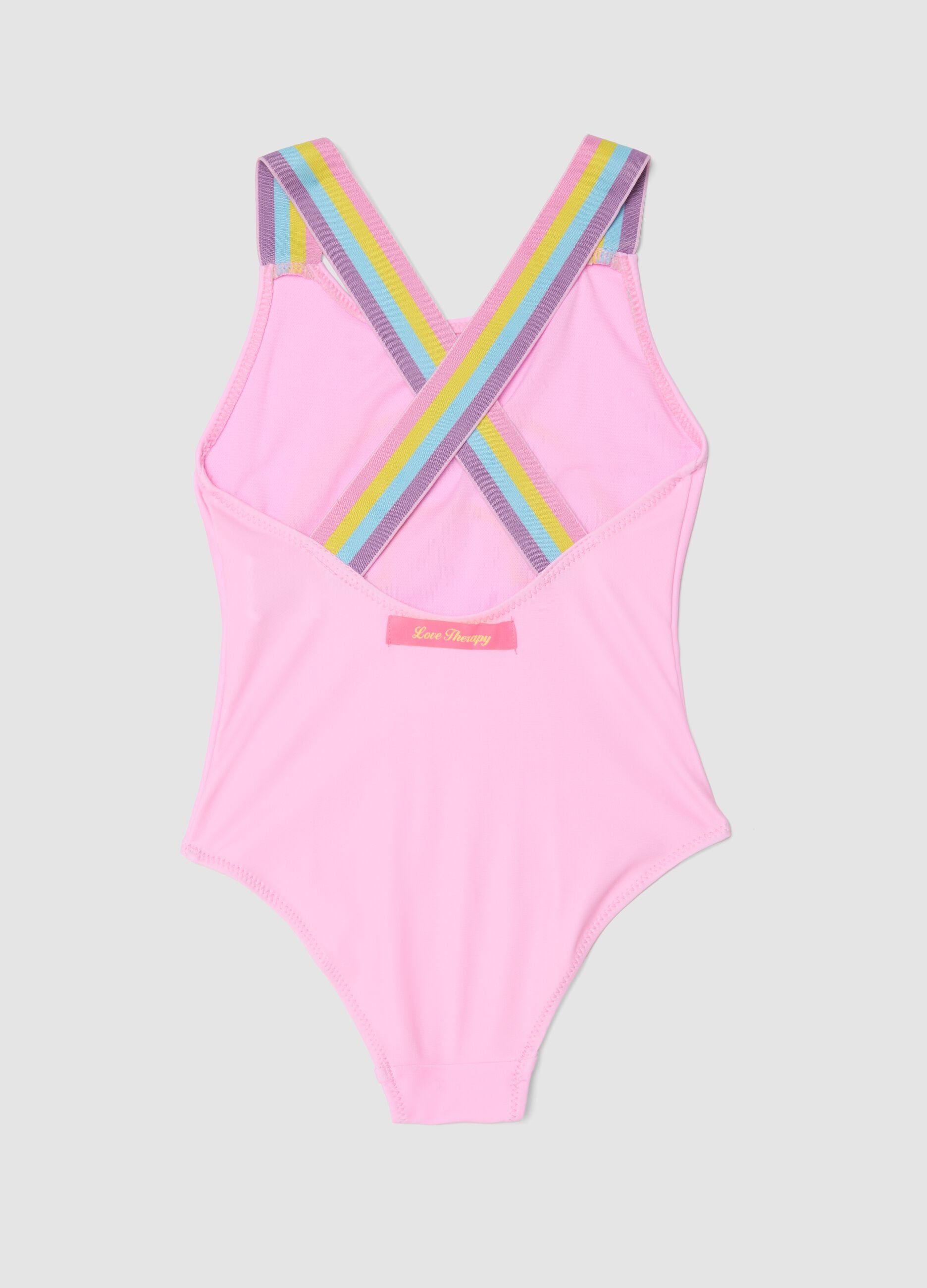 Pink stretchy fabric swimsuit