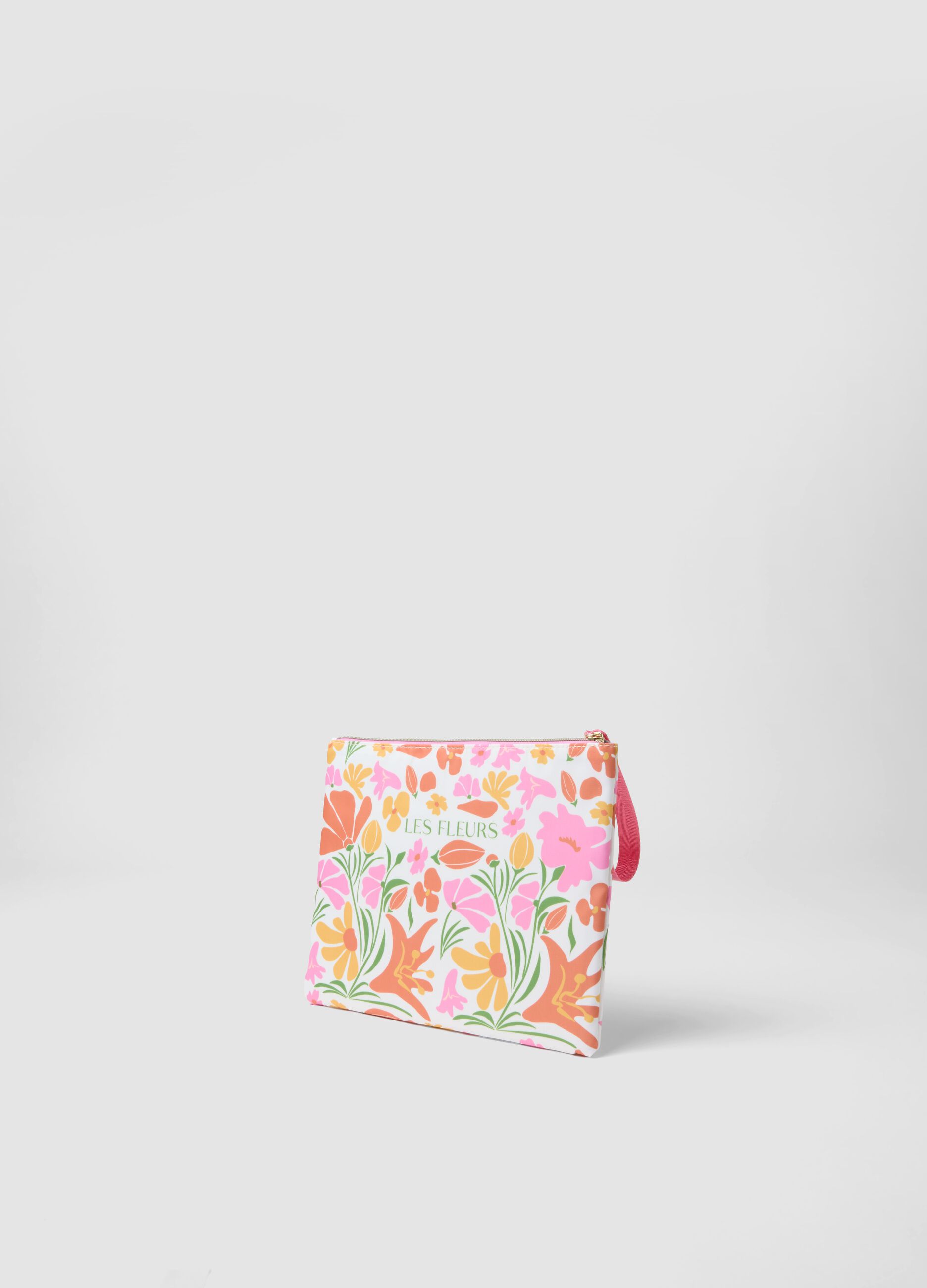 Colourful pure cotton handbag with floral pattern