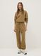 Brown cotton blend jogger trousers regular fit_0