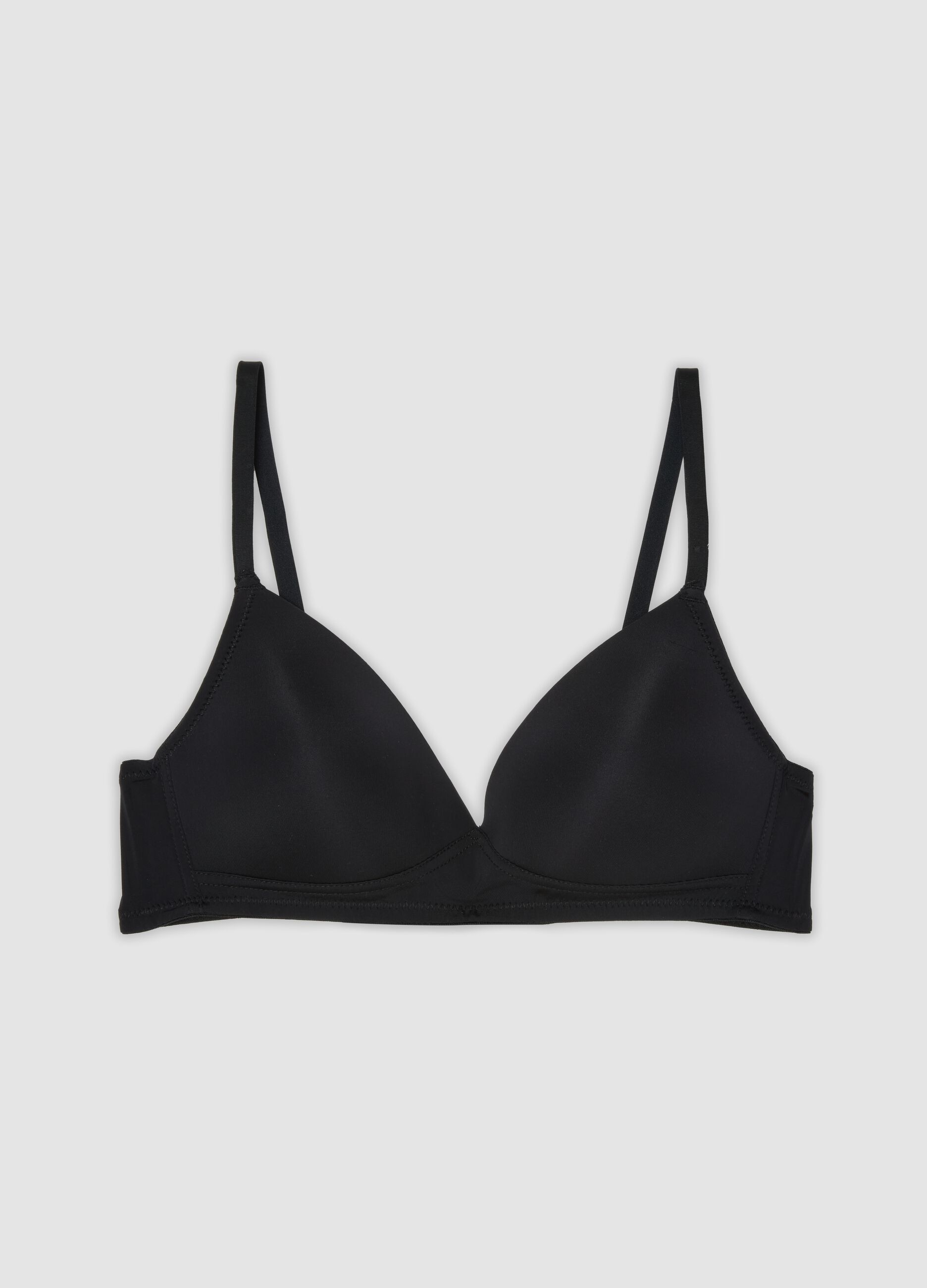 Reggiseno nero imbottito in tessuto elasticizzato